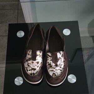 Ariat Cruiser Bomber Cheetah Hair On Loafers Size 6.5 Women's